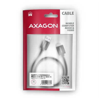 Cable USB AXAGON BUMM3-AM10AB, Speed Cable Micro-B USB-USB-A , USB 3.2 Gen 1, 1m