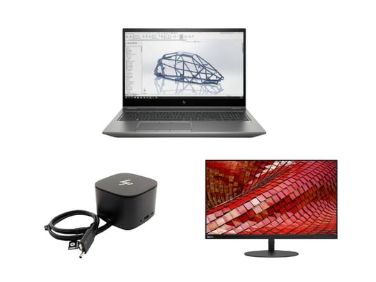 Notebook HP ZBook Fury 15 G7 + HP Thunderbolt Dock 230W G2 HSN-IX01 Combo cable + Lenovo ThinkVision T27i-10 27
