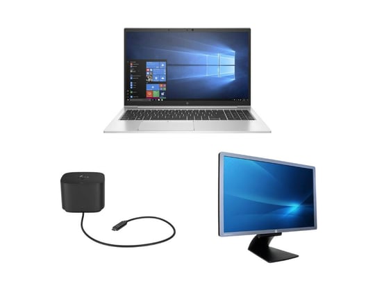 Notebook HP EliteBook 850 G7 + HP Thunderbolt Dock 120W G2 HSN-IX01 + 2x HP E241i - 24