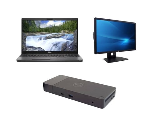 Notebook Dell Latitude 5500 + Docking station Dell WD19 USB-C K20A001 with 180W Adapter + Monitor HP Z24i 24