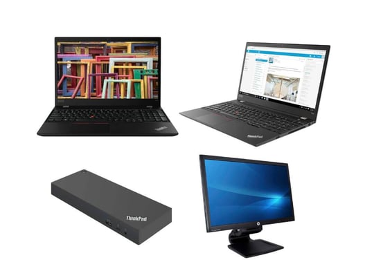 Notebook Lenovo ThinkPad T590 + Docking station Lenovo ThinkPad Thunderbolt 3 Workstation Dock Gen 2 40AN + Monitor HP Compaq LA2306x 23