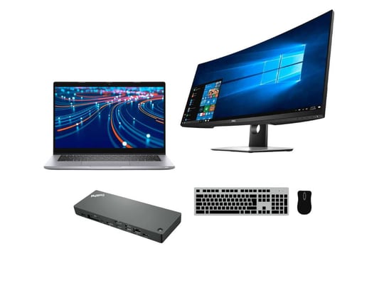 Notebook Dell Latitude 5320 (8GB) + Docking station Lenovo Thinkpad Universal Thunderbolt 4 Dock (40B0) + Monitor Dell 34