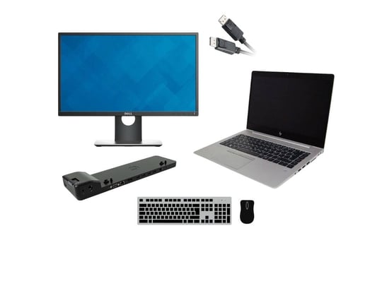 Notebook HP EliteBook 745 G5 + Docking station HP Ultra Slim B9C87AA + Monitor Dell Professional P2417H 24
