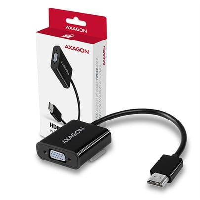 Cable HDMI AXAGON RVH-VGAN, HDMI to VGA Adapter, audio out, microUSB in,
