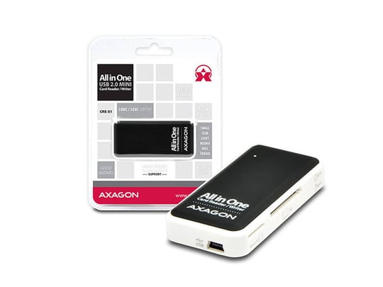 Čítačka pamäťových kariet AXAGON CRE-X1, USB 2.0 External MINI Reader 5-slot ALL-IN-ONE