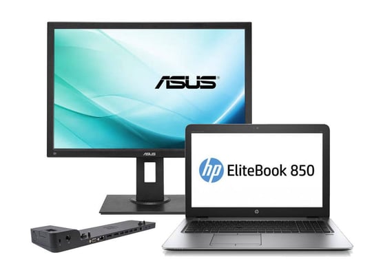 HP EliteBook 850 G3 + Docking station HP Ultra Slim D9Y32AA + 24" ASUS BE24A IPS (Quality Silver)