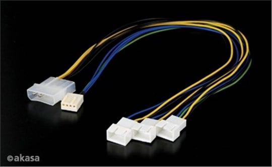 Cable other AKASA PWM Splitter - Smart Fan Cable, Molex to 3x 4pin PWM fans