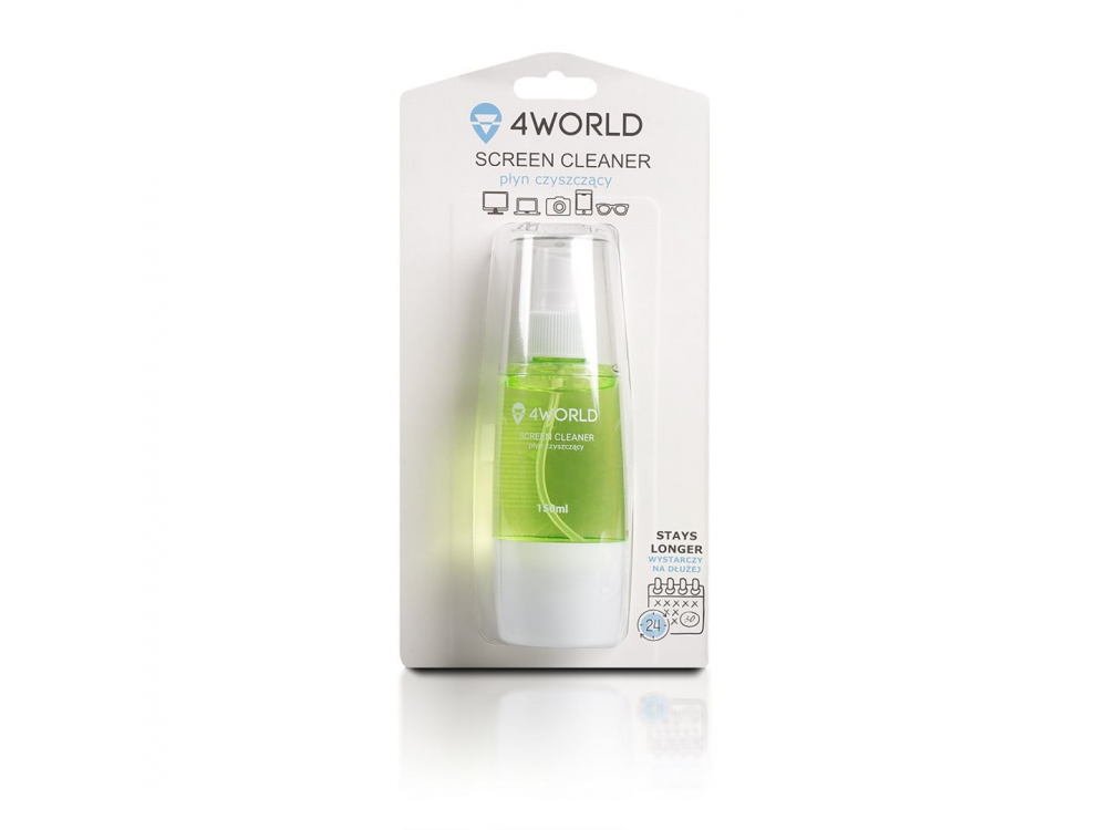 Cleaning PC/NB 4World Screen Cleaner + 20x20cm Cloth