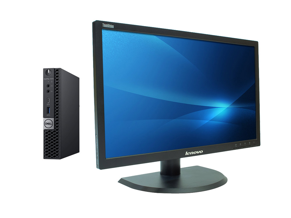 Dell OptiPlex 7070 Micro BOXED (Keyboard,Mouse) + 22" Lenovo ThinkVision LT2252p (Quality Silver)